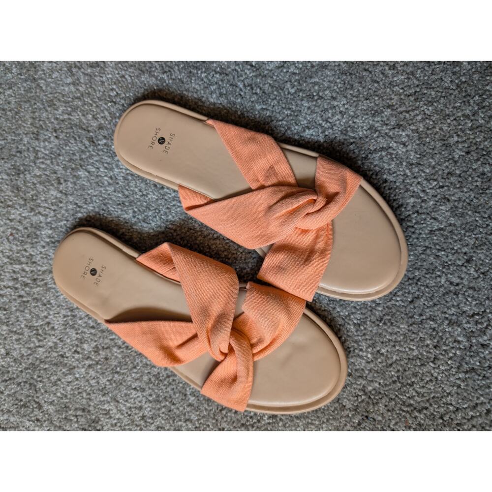 Orange Twist Slide Sandals by Shade & Shore (Target)